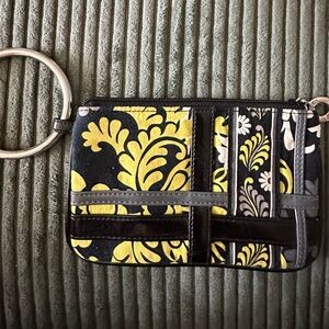 Vera Bradley Floral Patterned Wristlet with Ring